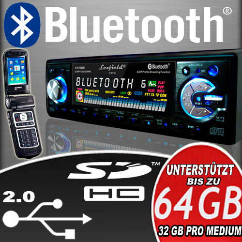 240W AUTORADIO+BLUETOOTH-FREISPRECHANLAGE+USB+SD+MP3/CD